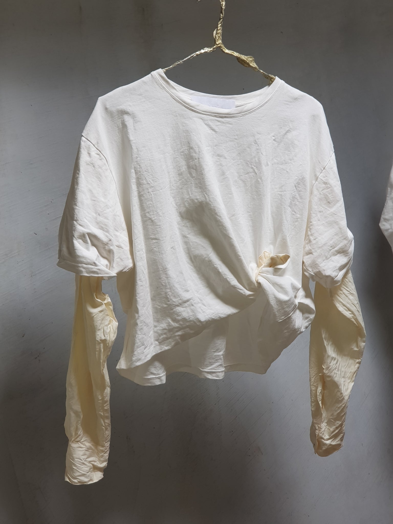 T ….. Shirt Crop (with silk shirt arms)