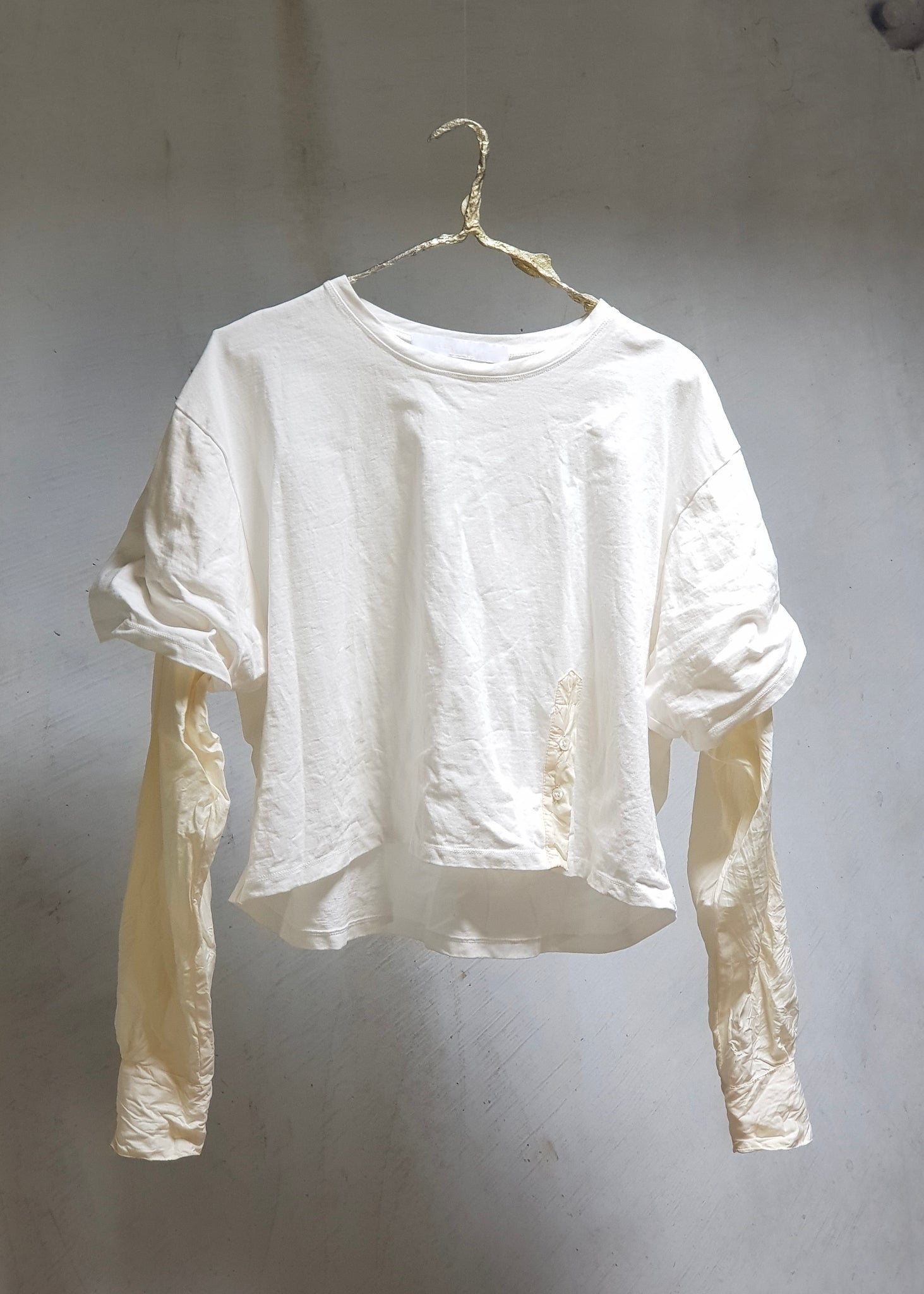 T ….. Shirt Crop (with silk shirt arms)
